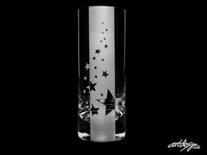 Sandgestrahltes Vase Sterne